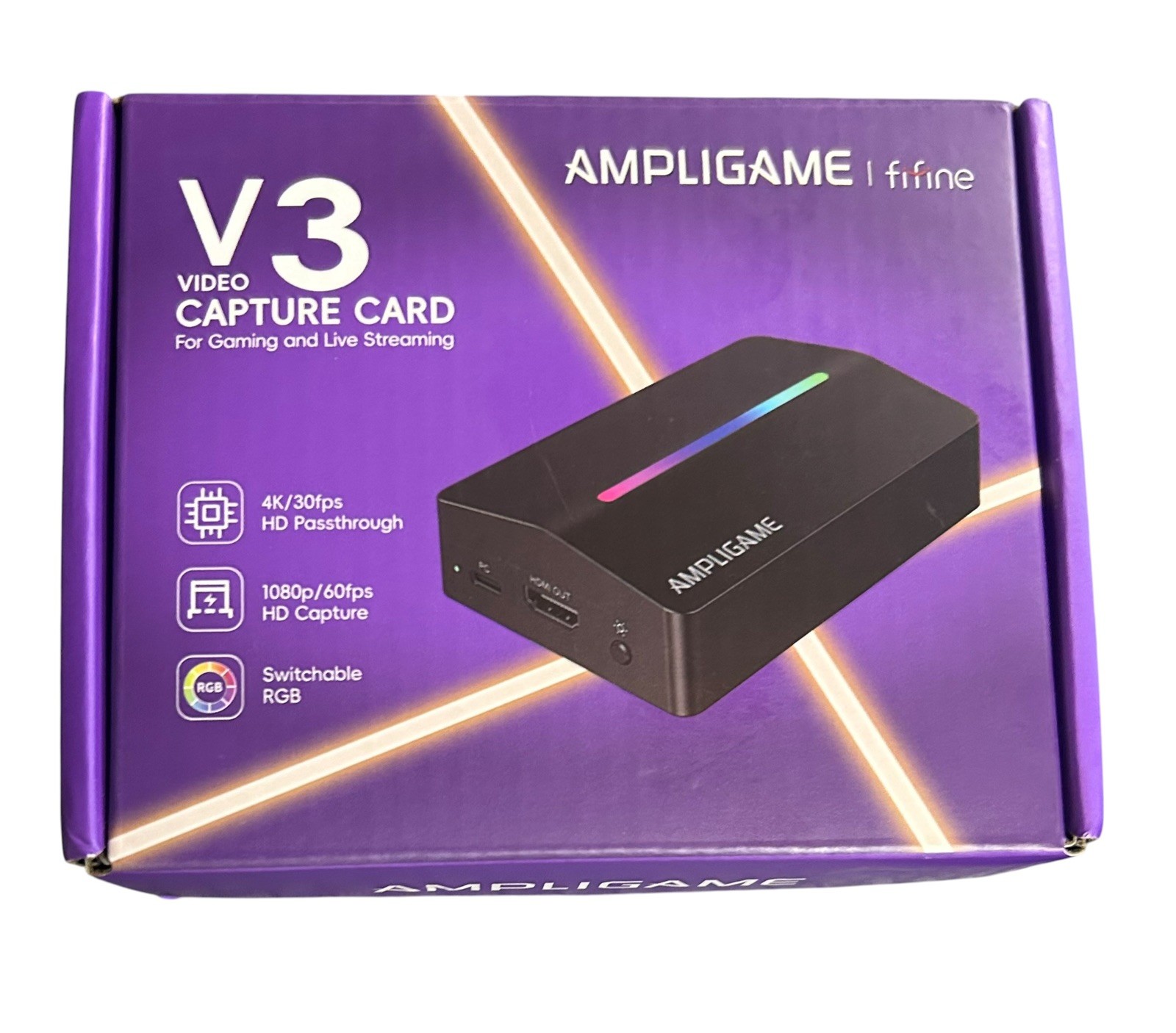 fifine AmpliGame V3 USB 3.0 Video Capture Card HDMI Output 4K Pass-Through