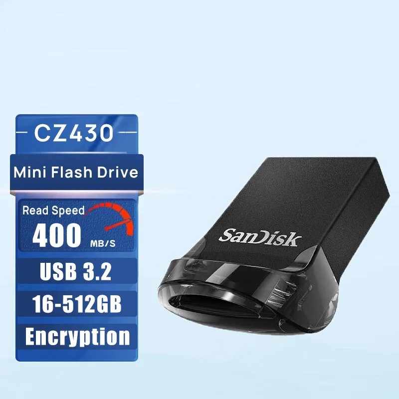 SanDisk Ultra Fit CZ430 USB 3.2 Flash Drive 16GB 32GB 64GB 128GB 256GB Pen Drive