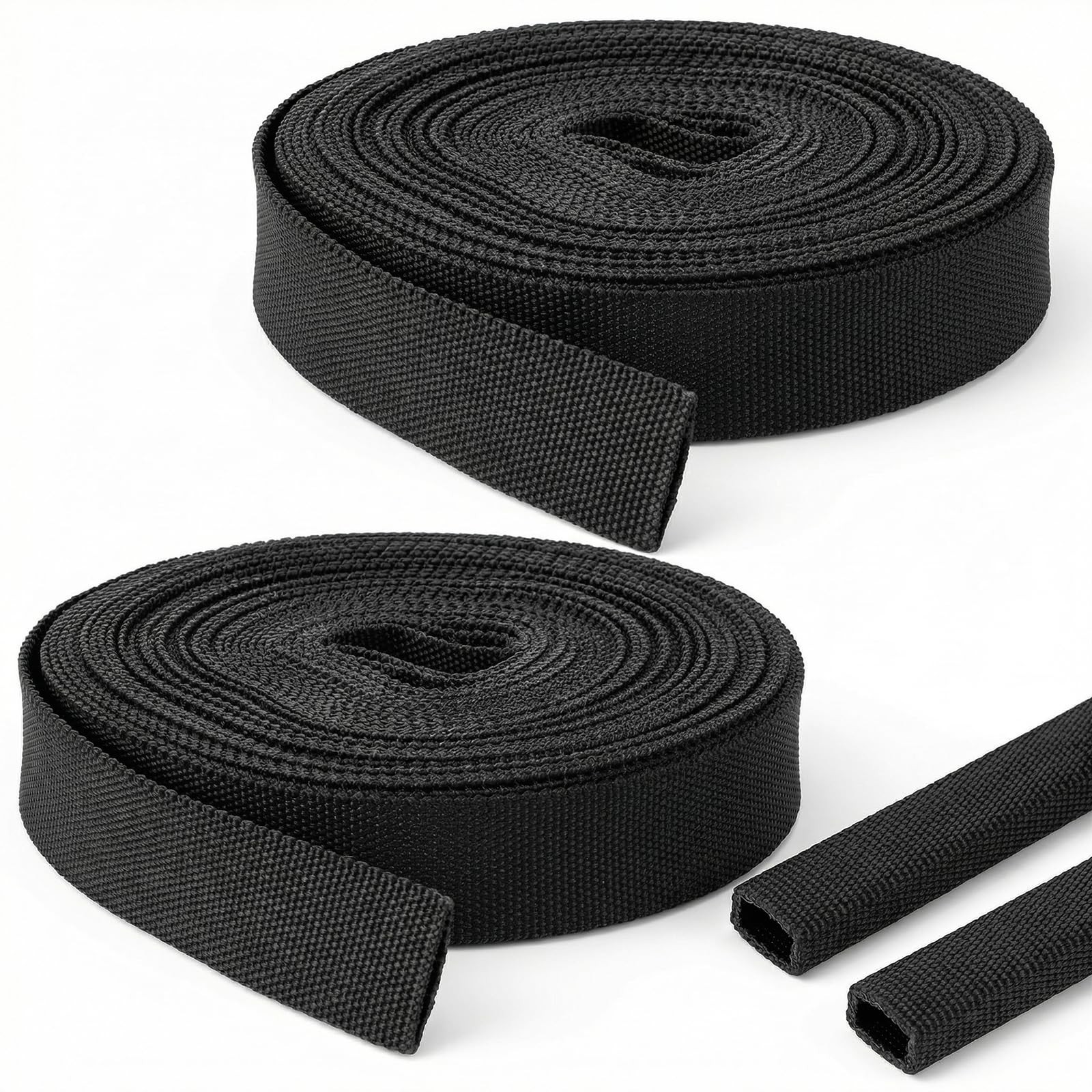 Heavy-Duty Hydraulic Hose Protector and Welding Sleeves, 2-Pack Nylon Cable W...