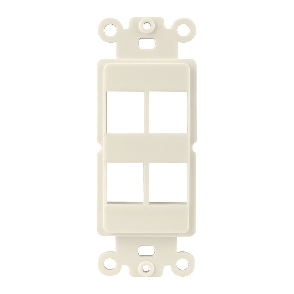 Construct Pro 4-Port Single Gang Keystone Decora Style Insert Strap Light Almond