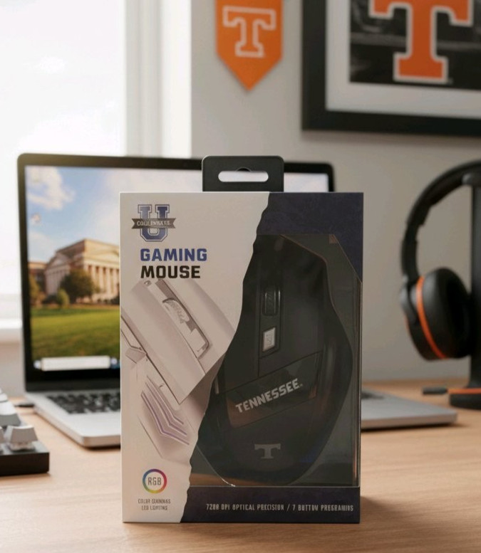 RGX Collegiate Gaming Mouse Black Tennessee Vols Volunteers NCAA-RM2-TN New