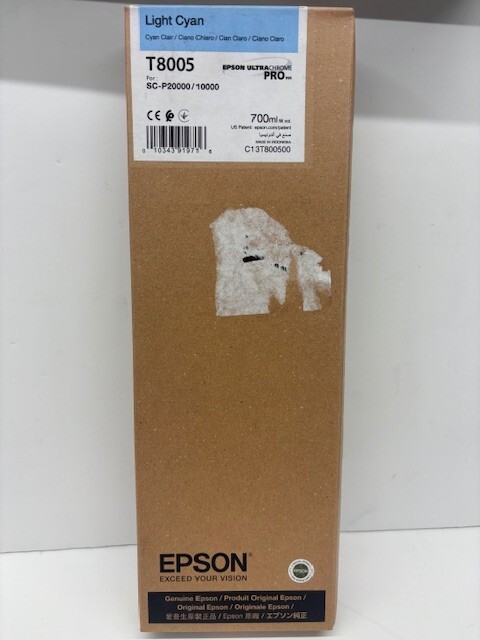 GENUINE Epson UltraChrome PRO T8005 Light Cyan Ink 700ml  EXP 10/25