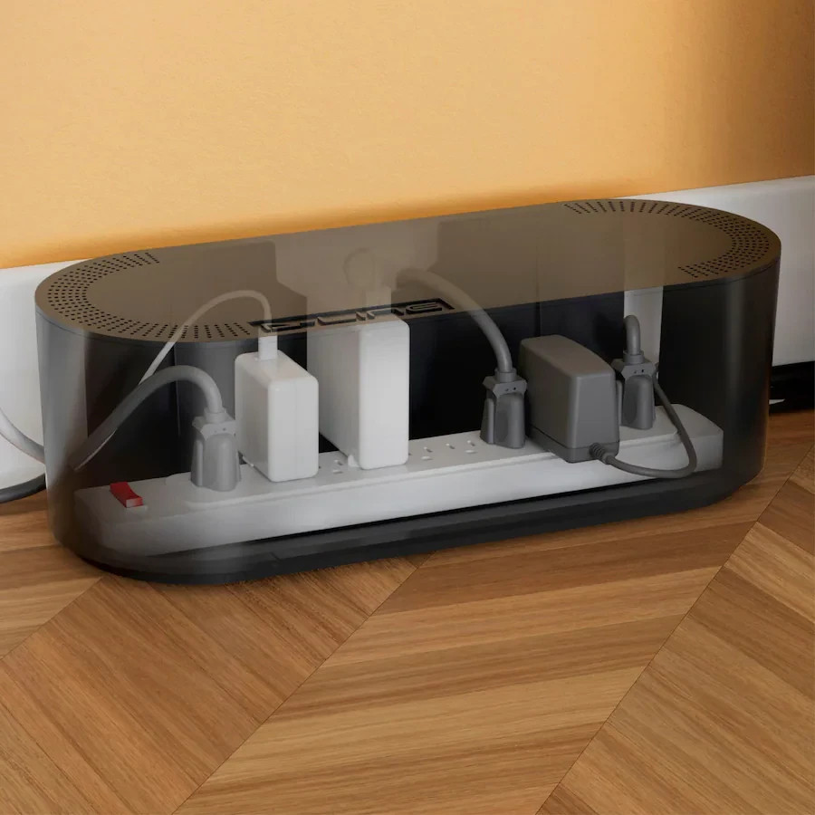 D-Line - Large Cord Organizer Box - Black