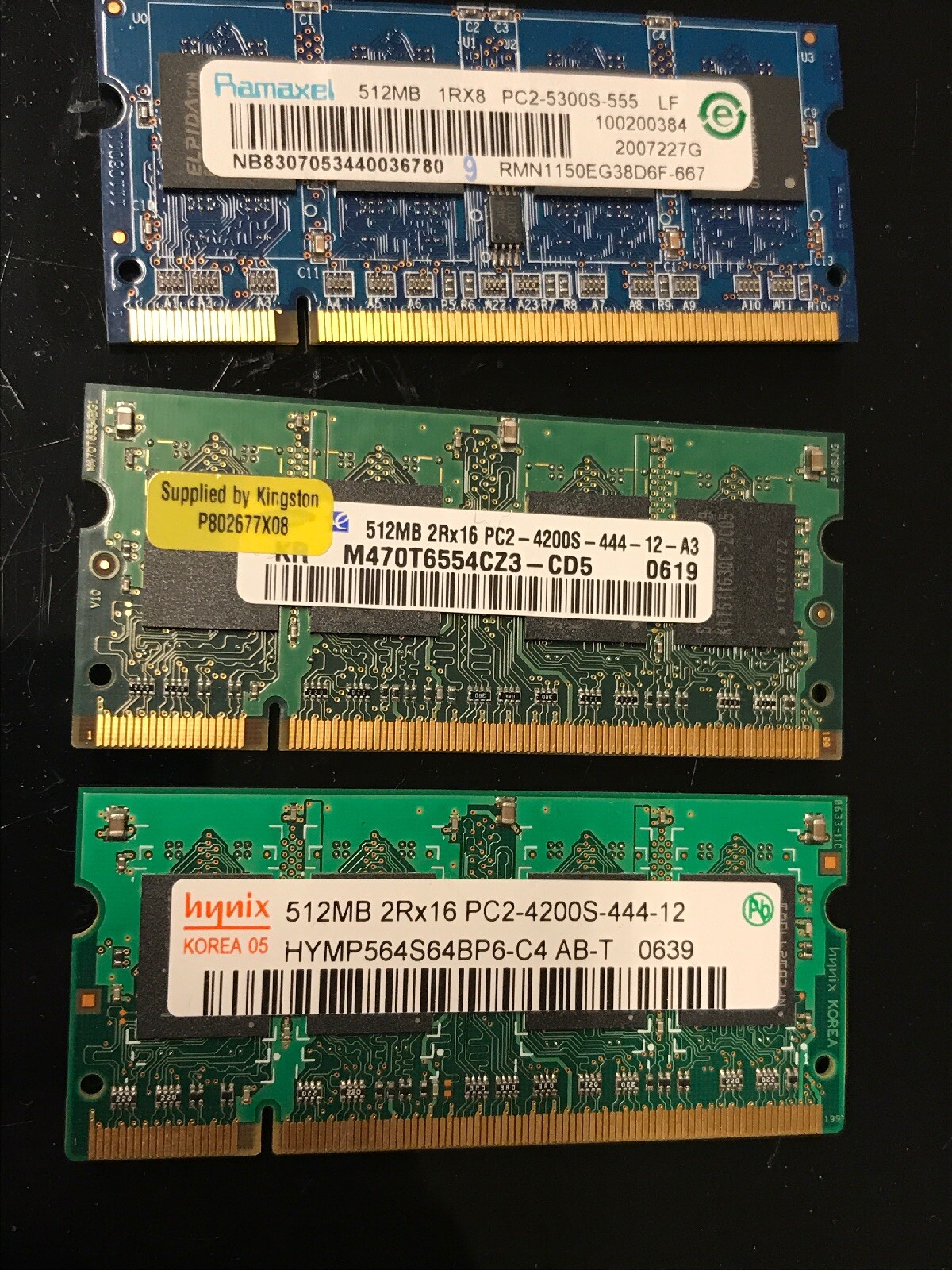 1.5GB DDR2 Hynix Etc. PC4200 SO-DDR2 Notebook Memory RAM (3x512MB)