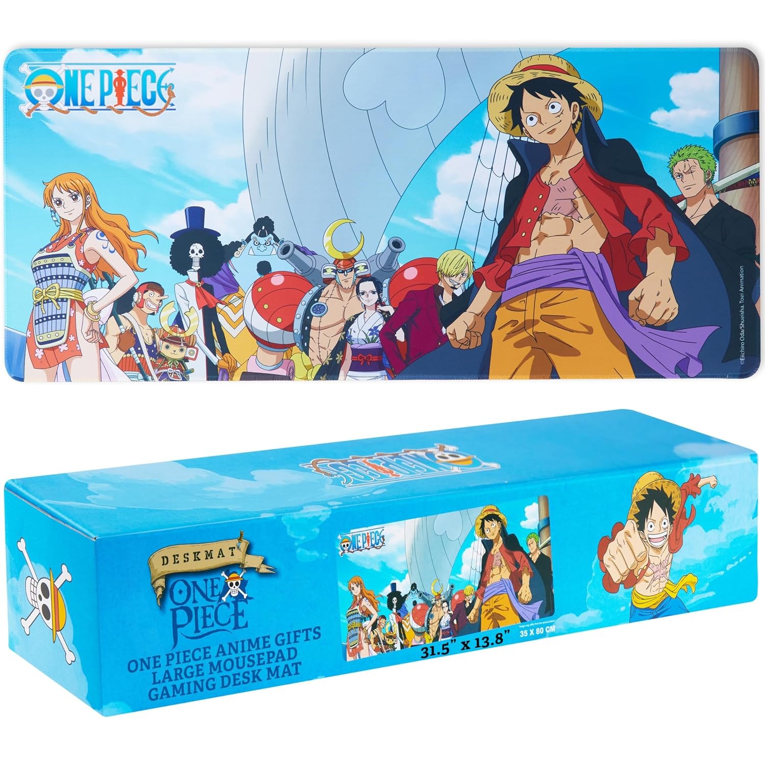 One Piece Gaming Desk Mat Non Slip Surface Multi Color 31.5 x 13.8 Inches