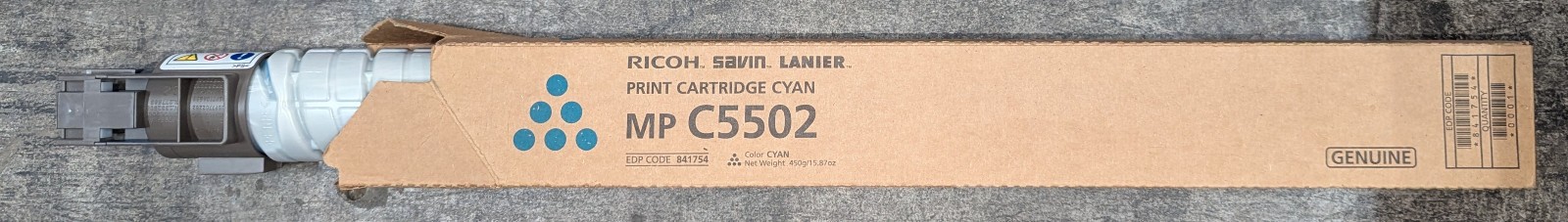 Genuine Ricoh MP C5502 841754 Cyan Toner Cartridge Ricoh/Savin/Lanier Aficio MP