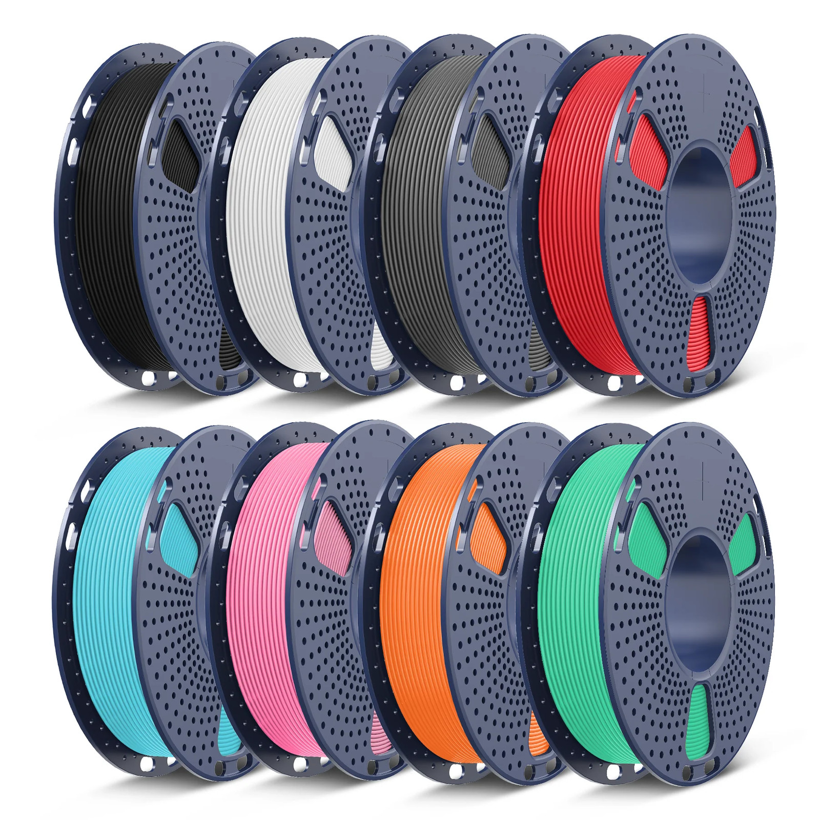 SUNLU 1.75mm PLA PLA+ PLA+2.0 PETG Multicolor Filament Bundle, 250g*8 Rolls