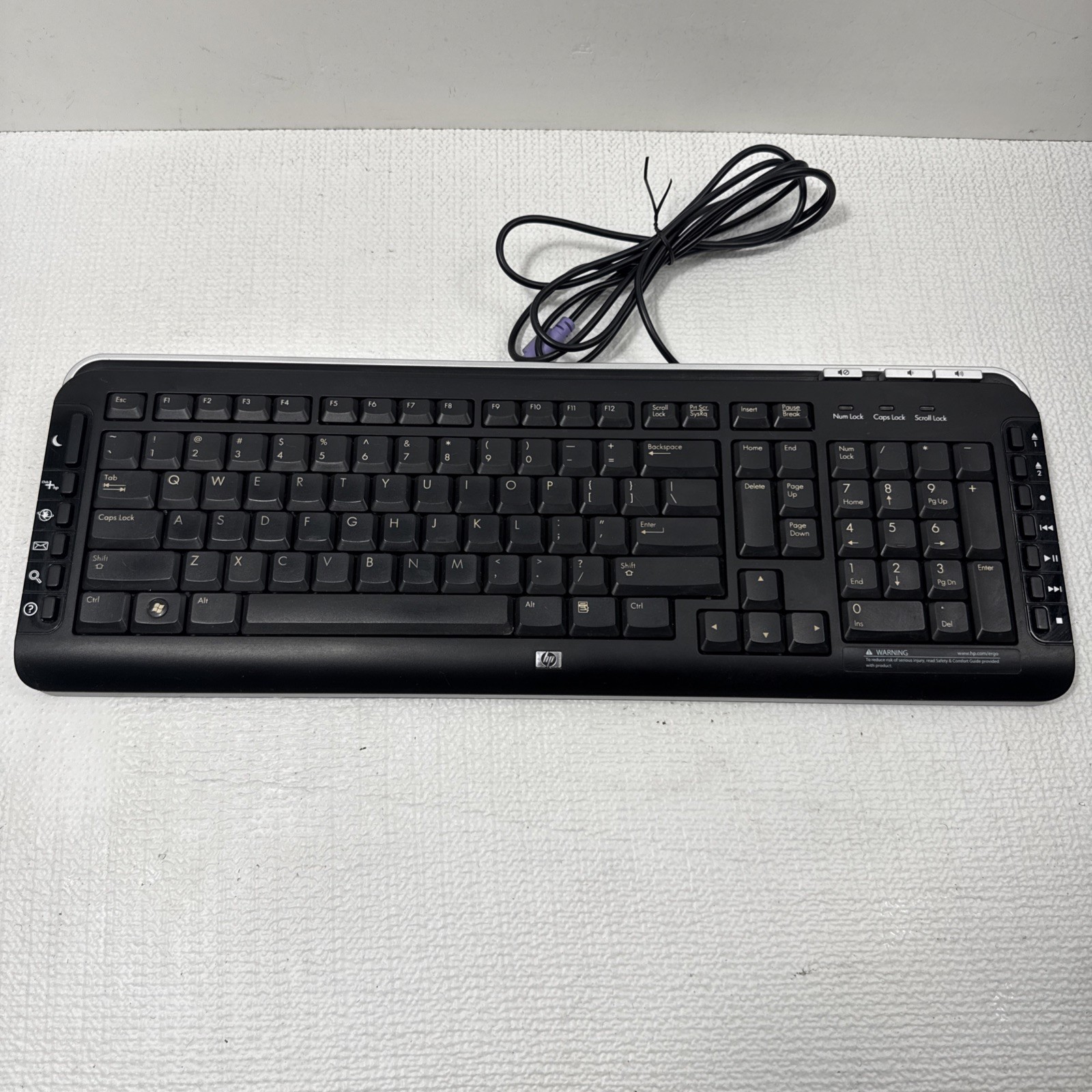 Genuine HP PS/2 Multimedia Keyboard Model: KB-0630  PN: 5188-6077 PS/2