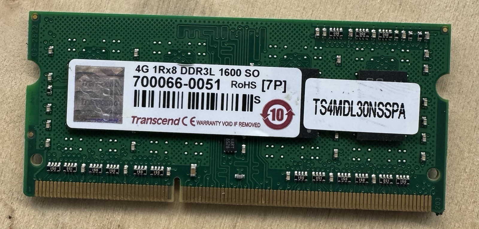 LOT OF 10 X 4GB 1Rx8 DDR3L 1600 SO-DIMM Laptop Memory Ram  Transcend