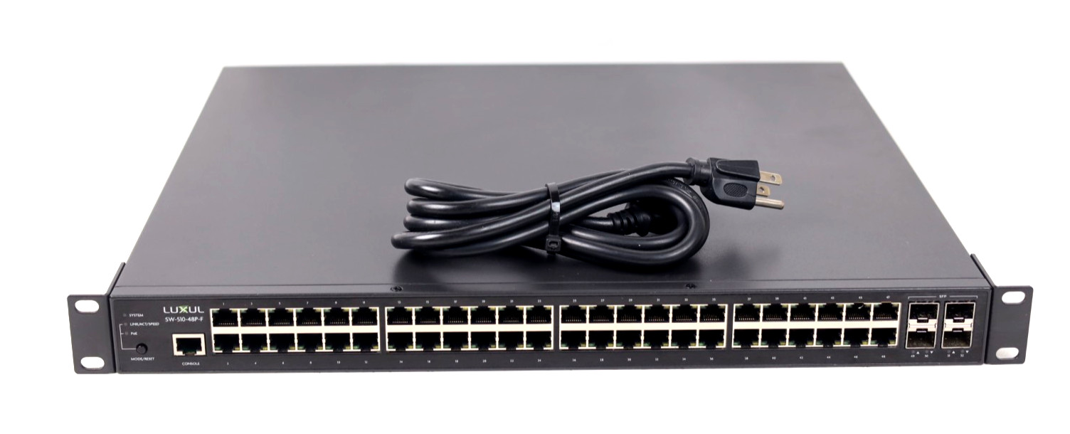 Luxul SW-510-48P-F 52-Port Gb PoE+ L2 L3 Managed Gigabit Switch with 4 SFP u821