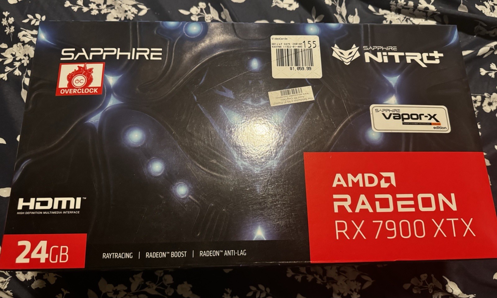 Sapphire NITRO+ AMD Radeon RX 7900 XTX Vapor-X Gaming GPU 24GB GDDR6 (11322-01)