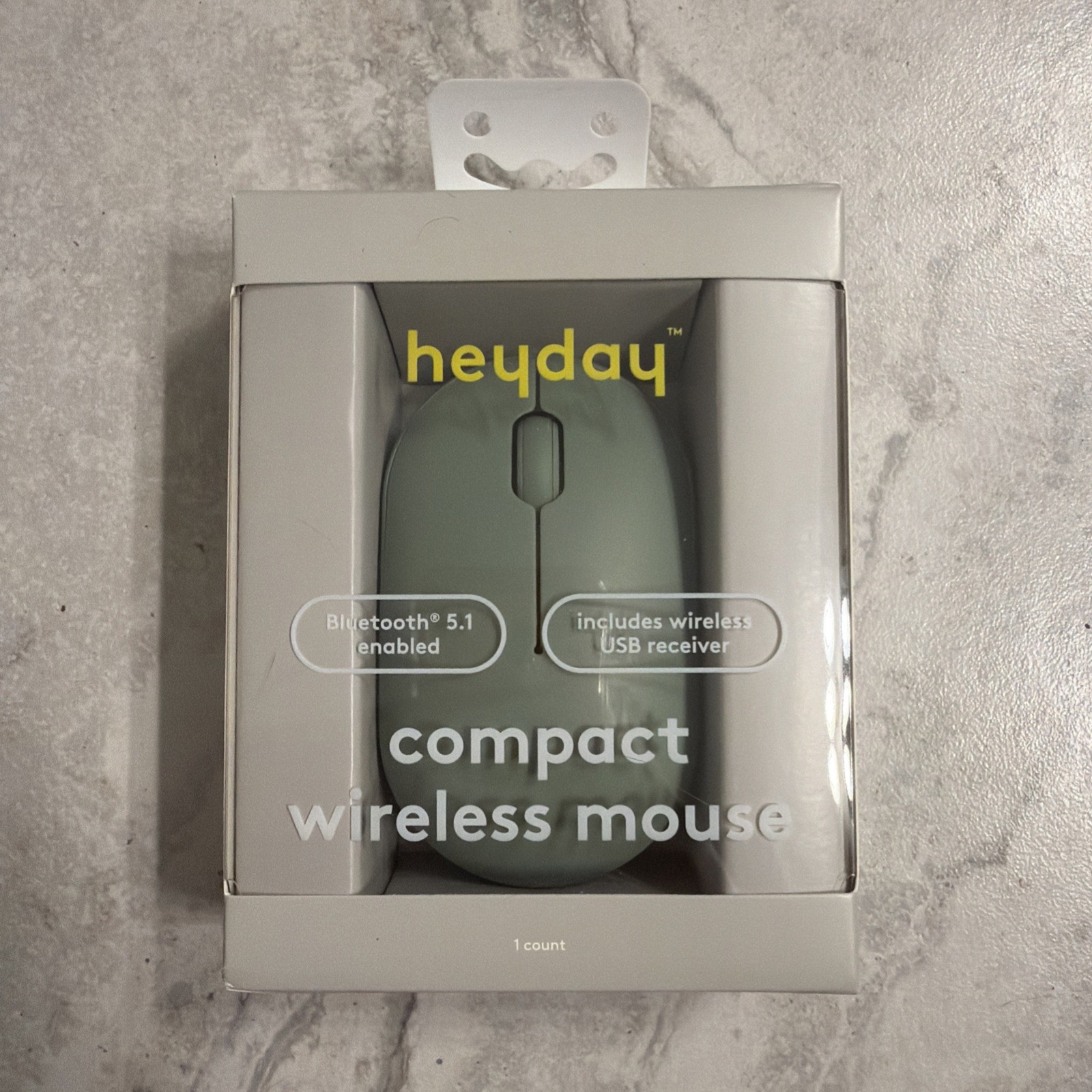 heyday Compact Wireless Mouse Green Bluetooth 5.1 Optical w/ USB Receiver
