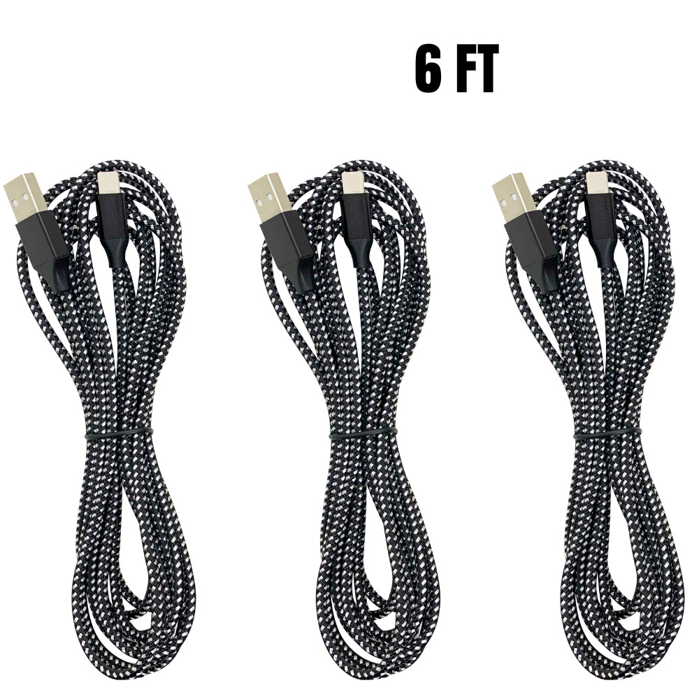3/6Pack Lot 6FT Fast Charger Cable Heavy Duty For iPhone 14 13 12 11 X XR 8 Cord