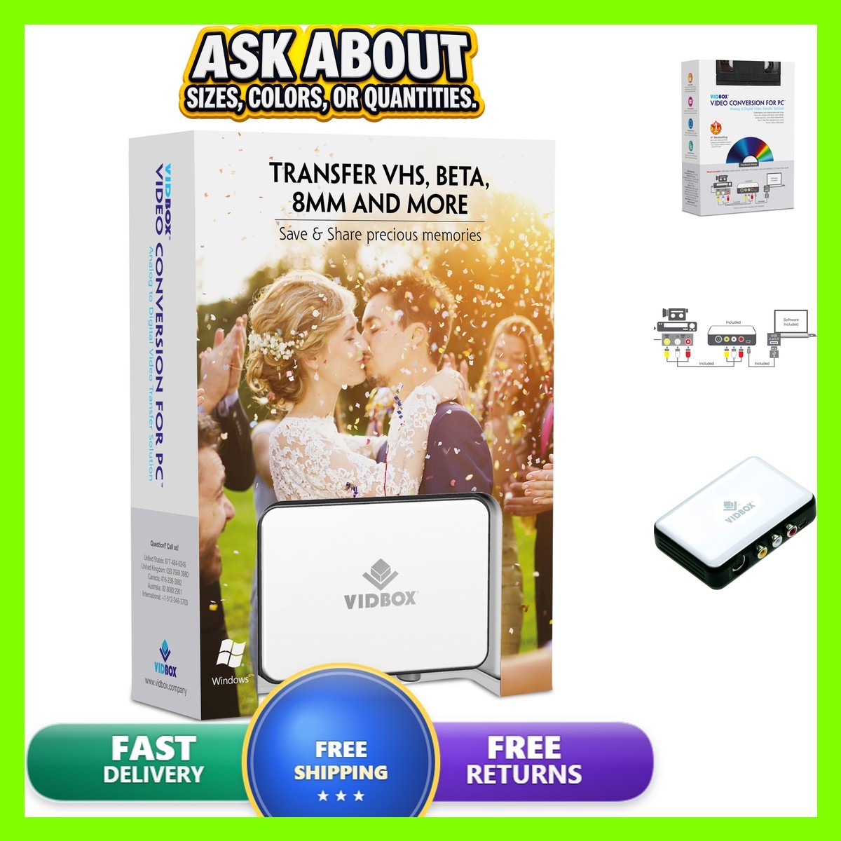 VIDBOX USB 2.0 Video Conversion For PC For Windows 10, Windows 8 VCP1M