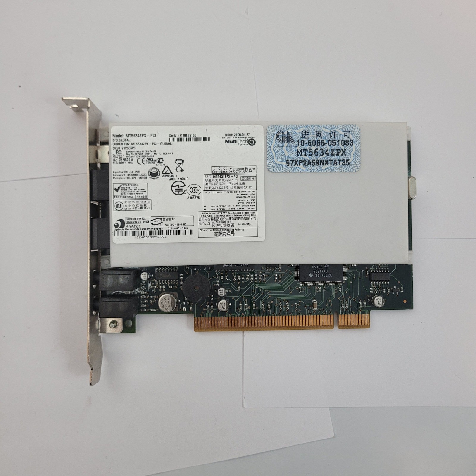 MultiTech MT5634ZPX-PCI Global Internal 56K V.92 Multi Modem Card PCI 91256625
