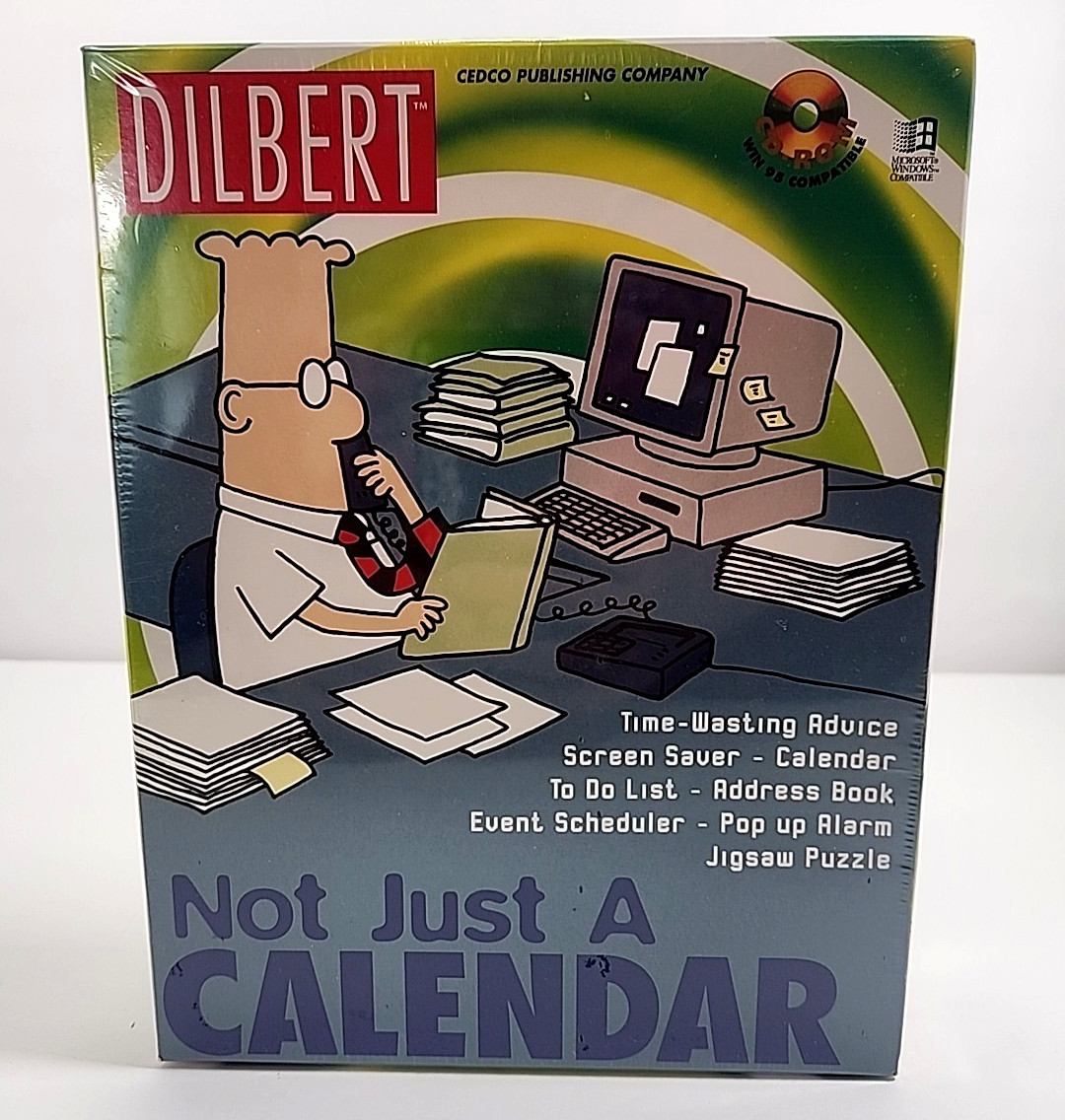 Dilbert Not Just a Calendar Windows Computer Software Vtg NOS Sealed Cedco 1997