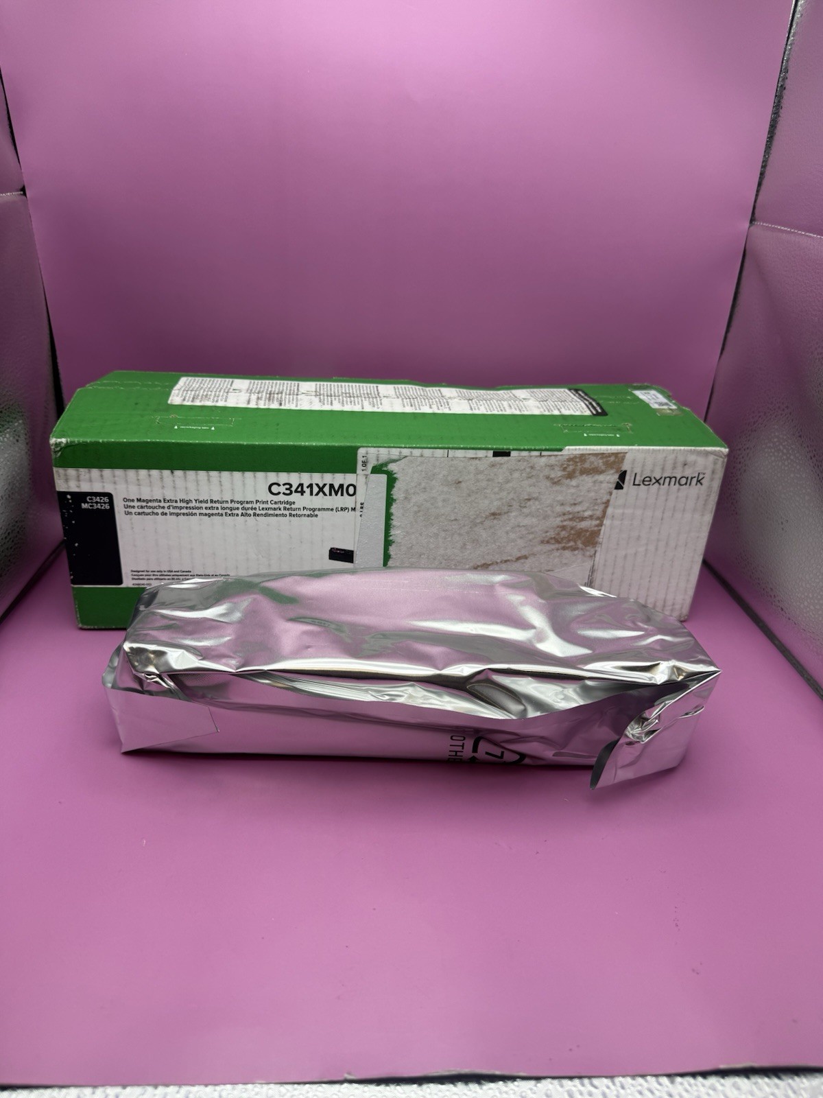 Lexmark Unison Toner Cartridge Magenta C341XM0 Ugly Box