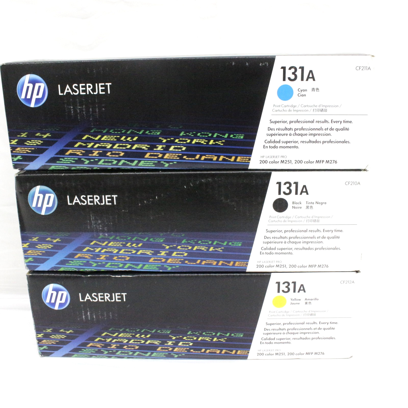 Genuine HP 131A Toner Set 3 Pack CF210A CF211A CF212A Cyan Yellow Black Sealed