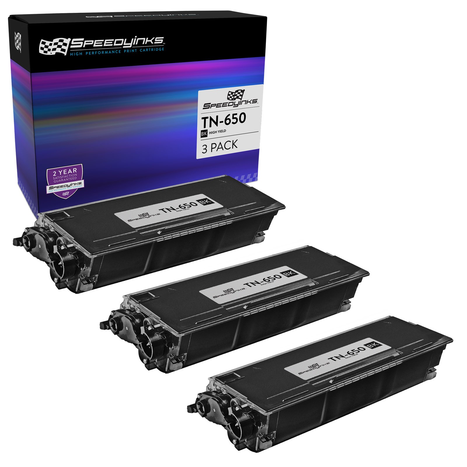 3pk Compatible Brother TN-650 TN650 High Yield Black Laser Cartridge