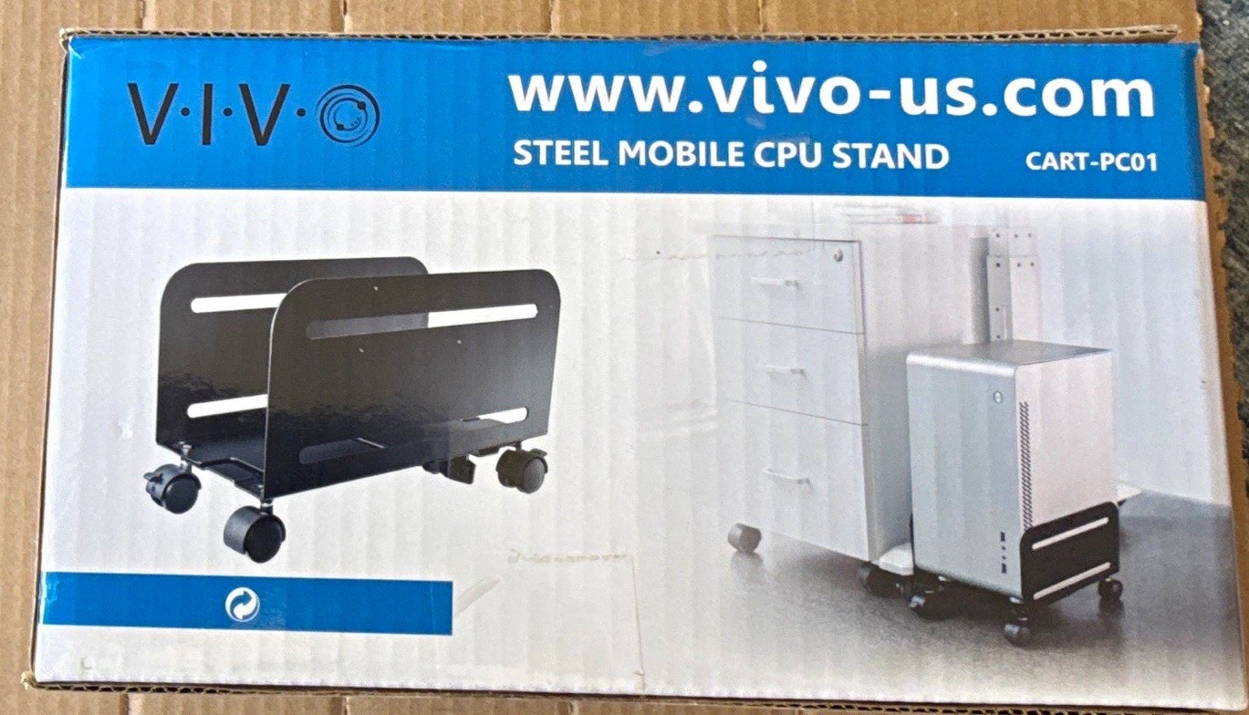 VIVO CART-PC01 Steel Mobile CPU Stand Cart, Black with Wheels