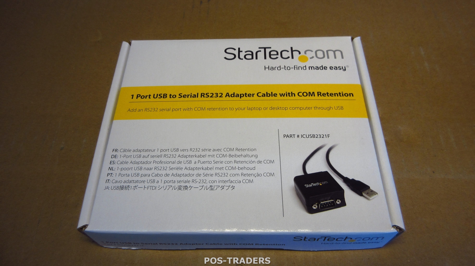 STARTECH ICUSB2321F 1-Port FTDI USB to Serial RS232 Adaptor Cable with COM - NEW