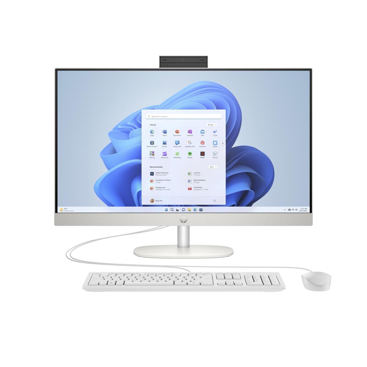 HP 24-CR0010 23.8" FHD AIO Desktop AMD Athlon Silver 7120U 8GB 256GB SSD W11H