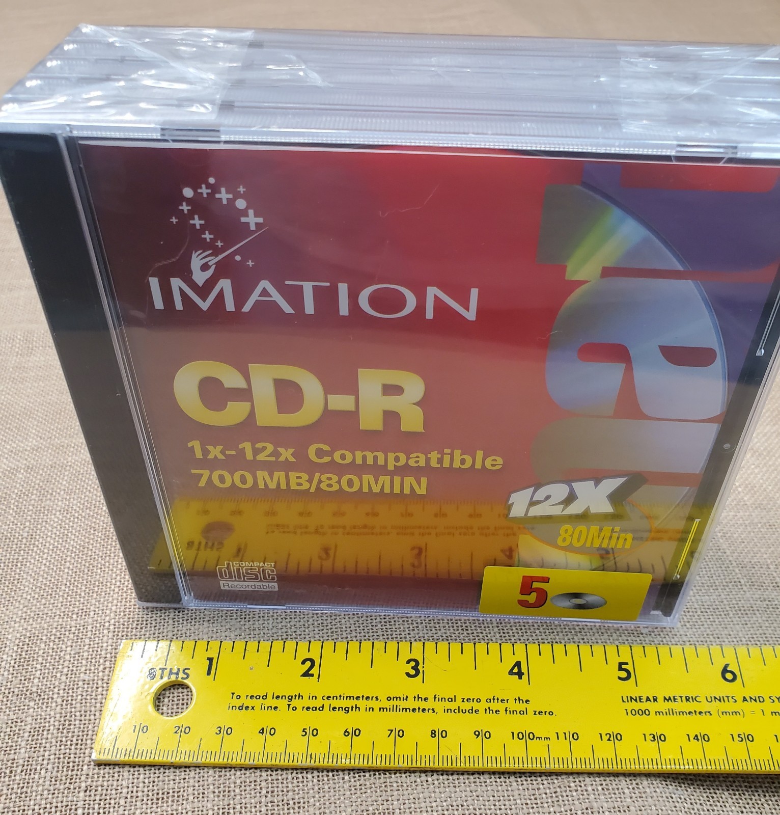 5 Pack Imation 12X CD-R In Jewl Cases 700 MB 80 Min