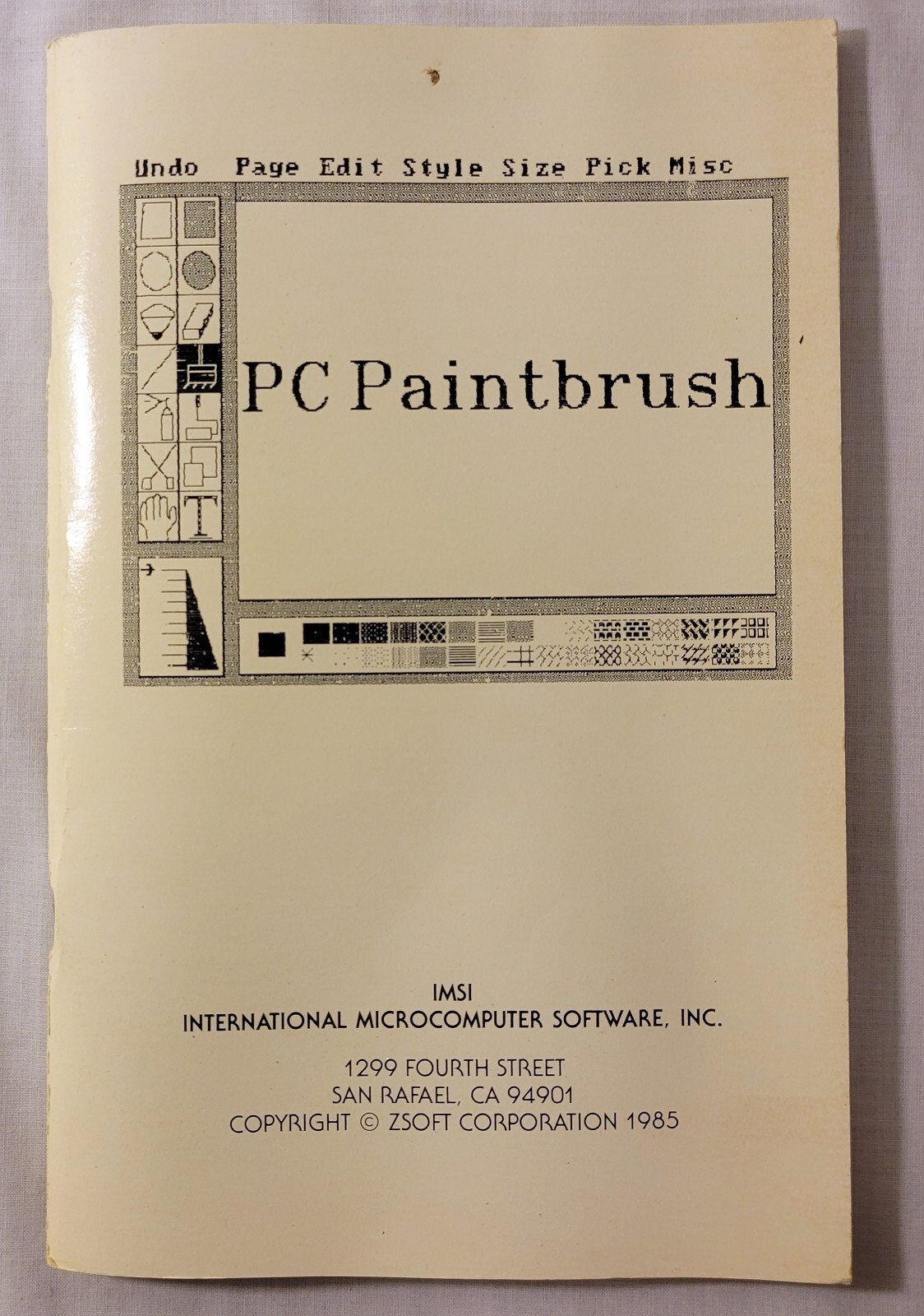 Zsoft PC Paintbrush user manual 1985