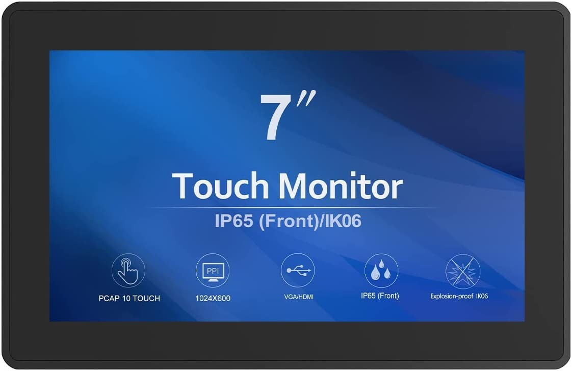 GreenTouch 7 Inch Touch Screen Monitor Open Frame Touch Monitor USB DVI VGA