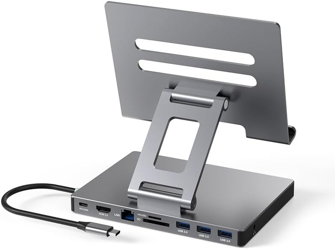 Ipad Pro USB C Hub Stand, 9-In-1 Adapter for Ipad Pro M4 M2 13 12.9 11 ST901