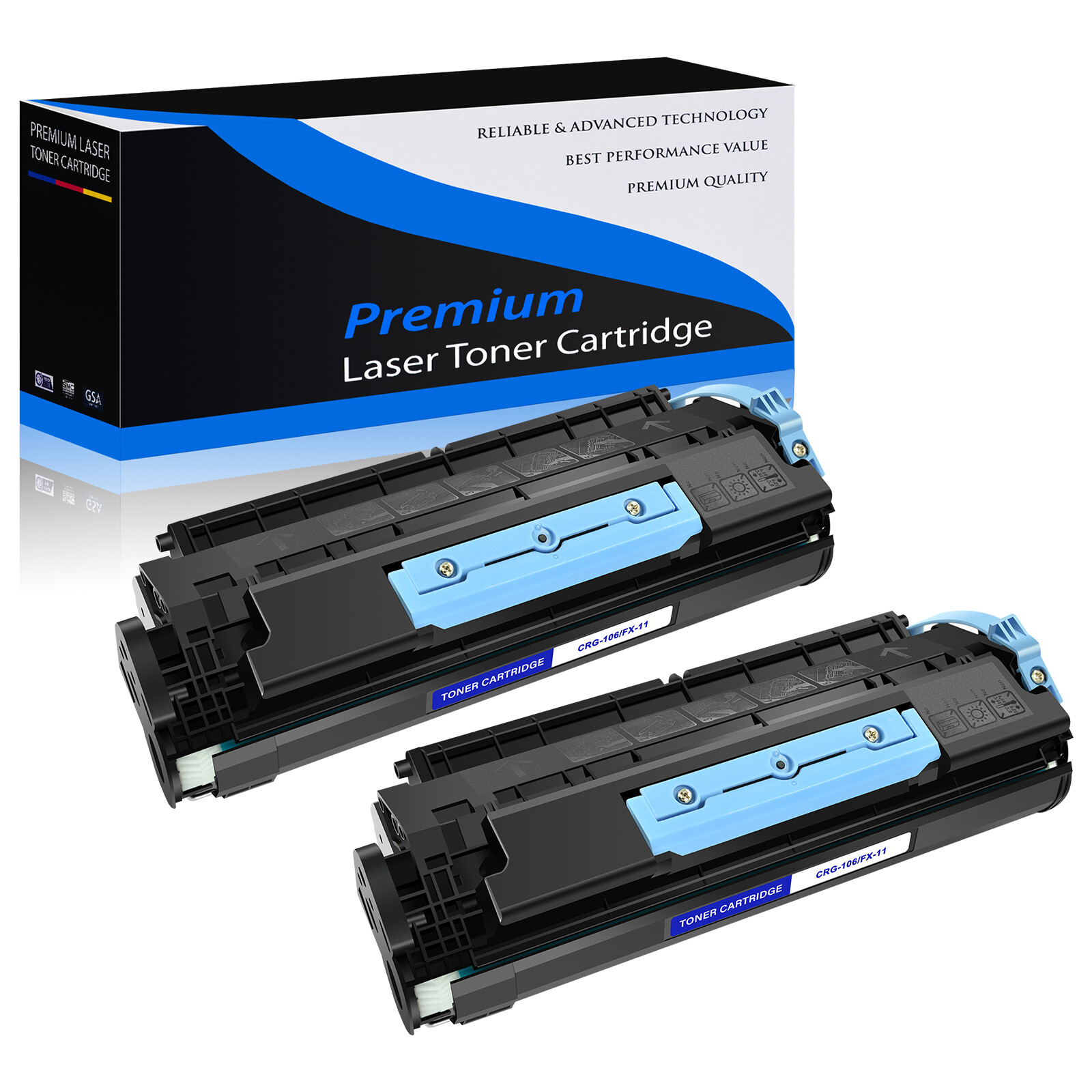 2PK Black C106 0264B001 Toner for Canon ImageClass MF6550 MF6560 MF6590 106