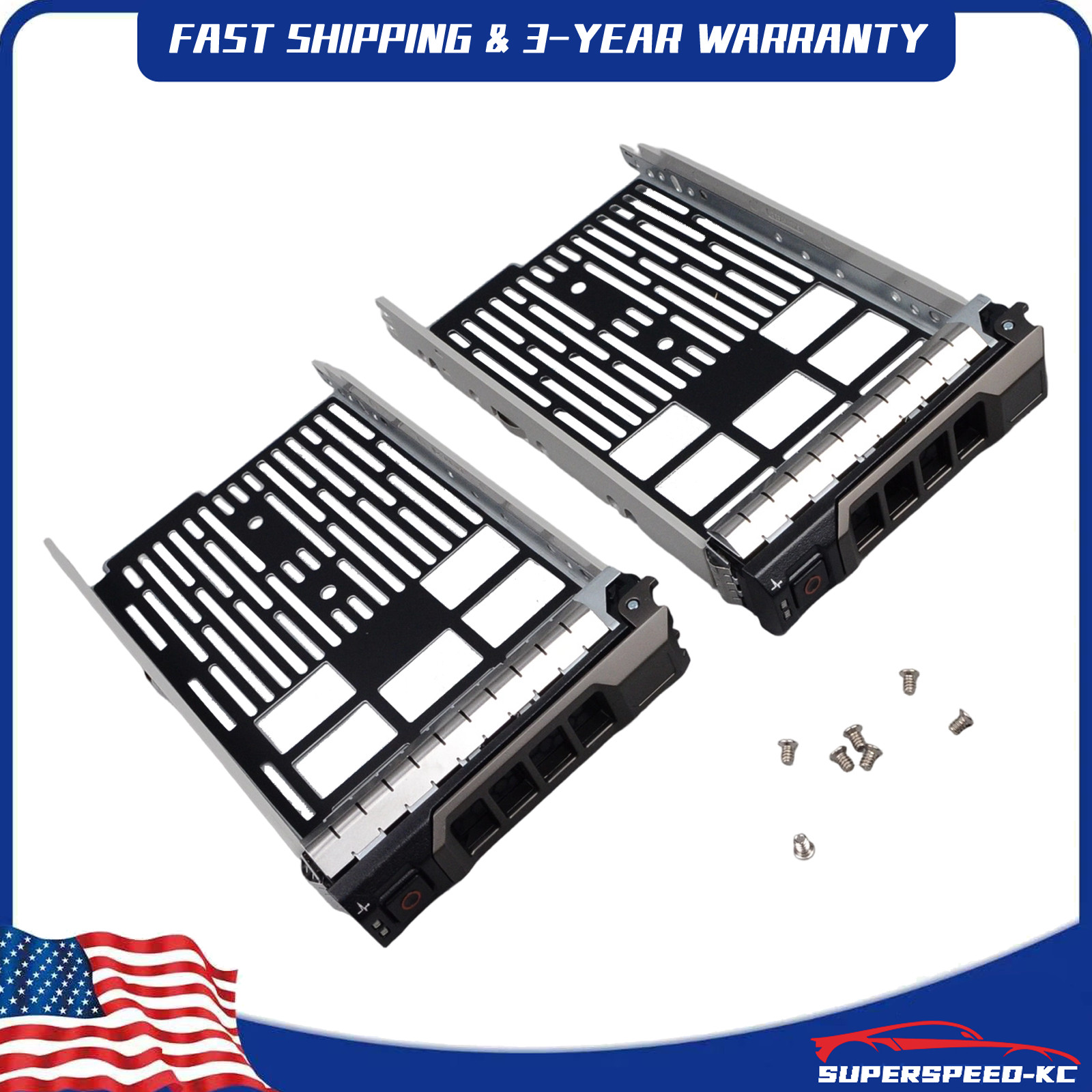 2PCS 3.5" Drive Caddy Tray for Dell PowerEdge R510 R630 R730 R720xd R730xd T630