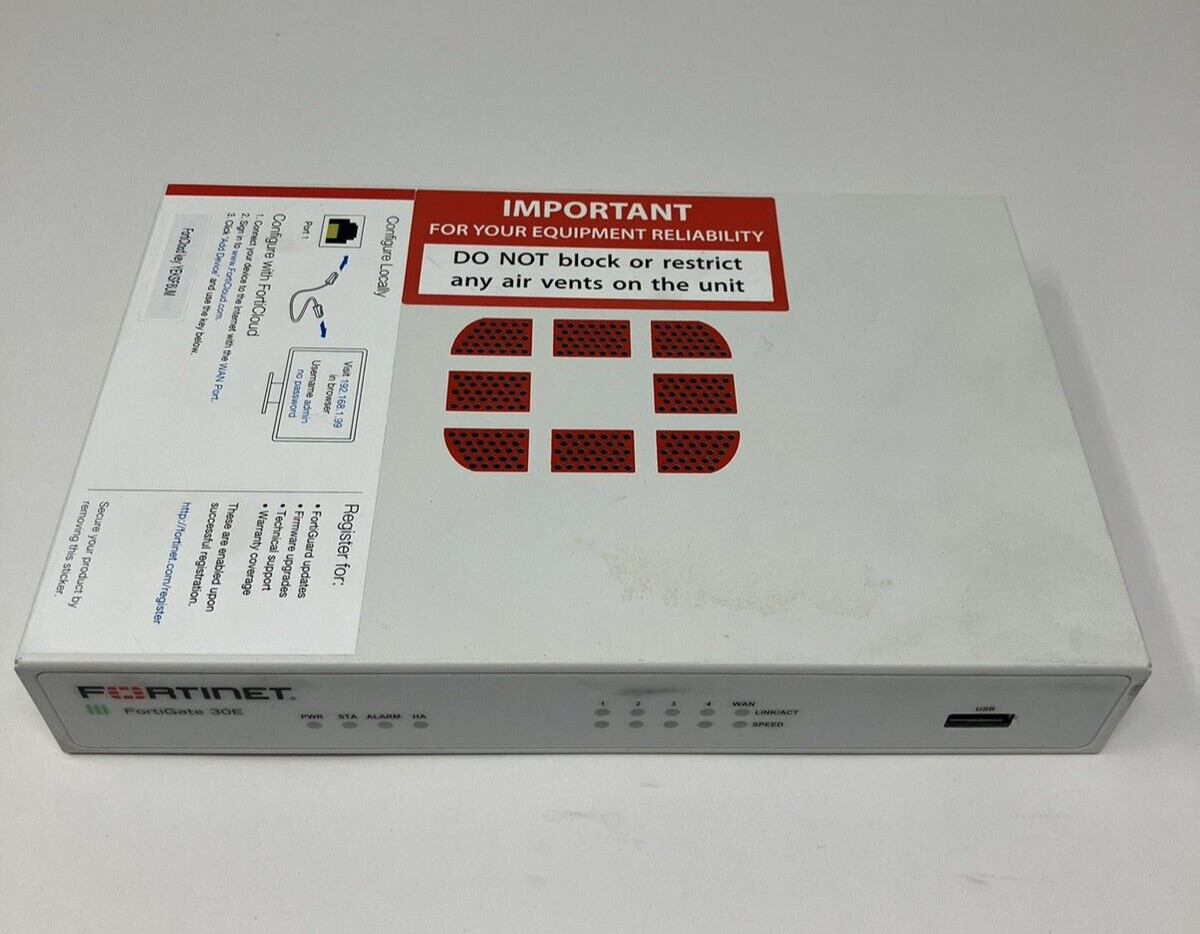 Fortinet 30E FortiGate FG-30E, Network Security Firewal, PN: P17455-03-03 RESET