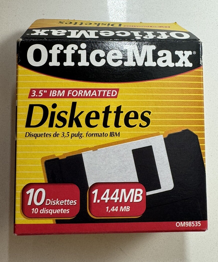 New 3.5” IBM Formatted Diskettes 9 disks 1.44MB Office Max