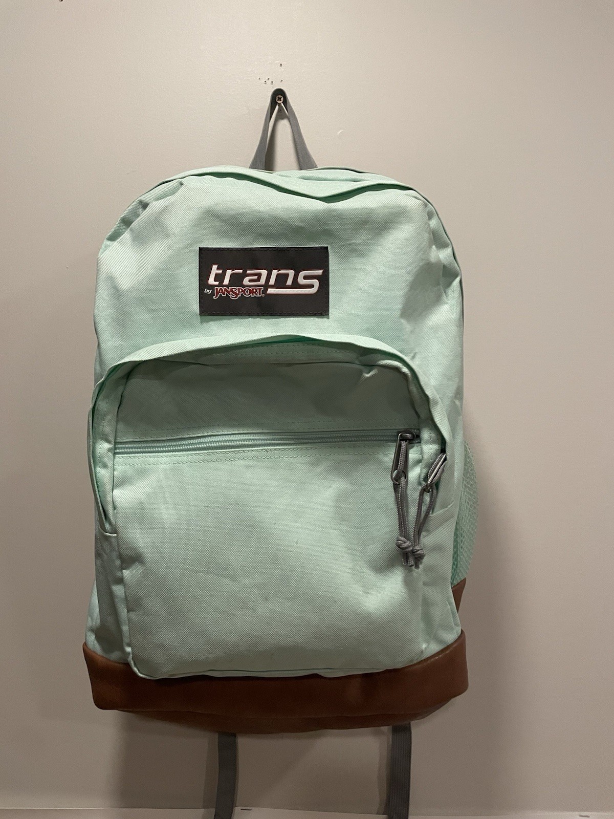 Trans by Jansport Backpack Laptop Sleeve School Bag Aqua Faux Leather Adjustable