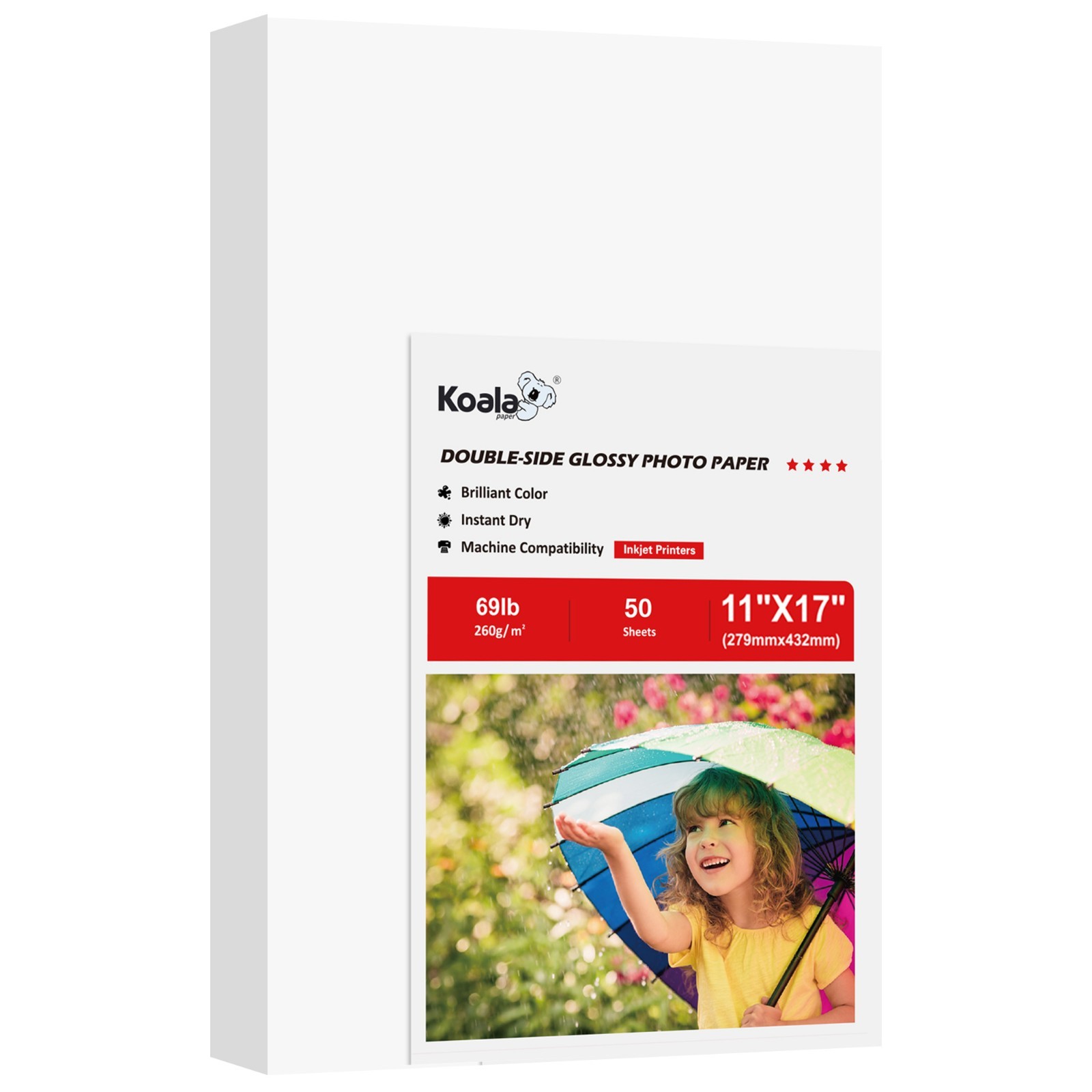 Lot Koala Double Sided Glossy Photo Paper 11x17 69lb 260g Thick Inkjet Printers
