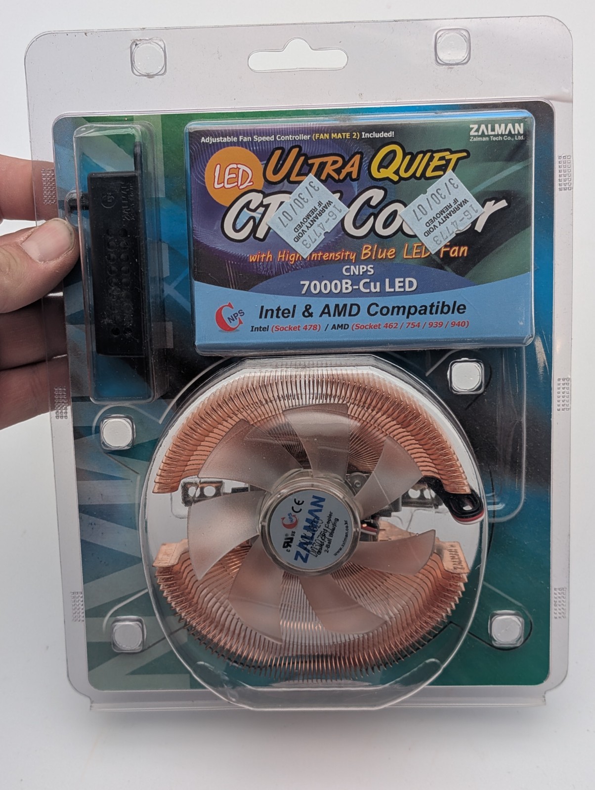 ZALMAN Ultra Quiet CPU Cooler -- 7000B-Cu LED -- Intel Socket 478 Copper