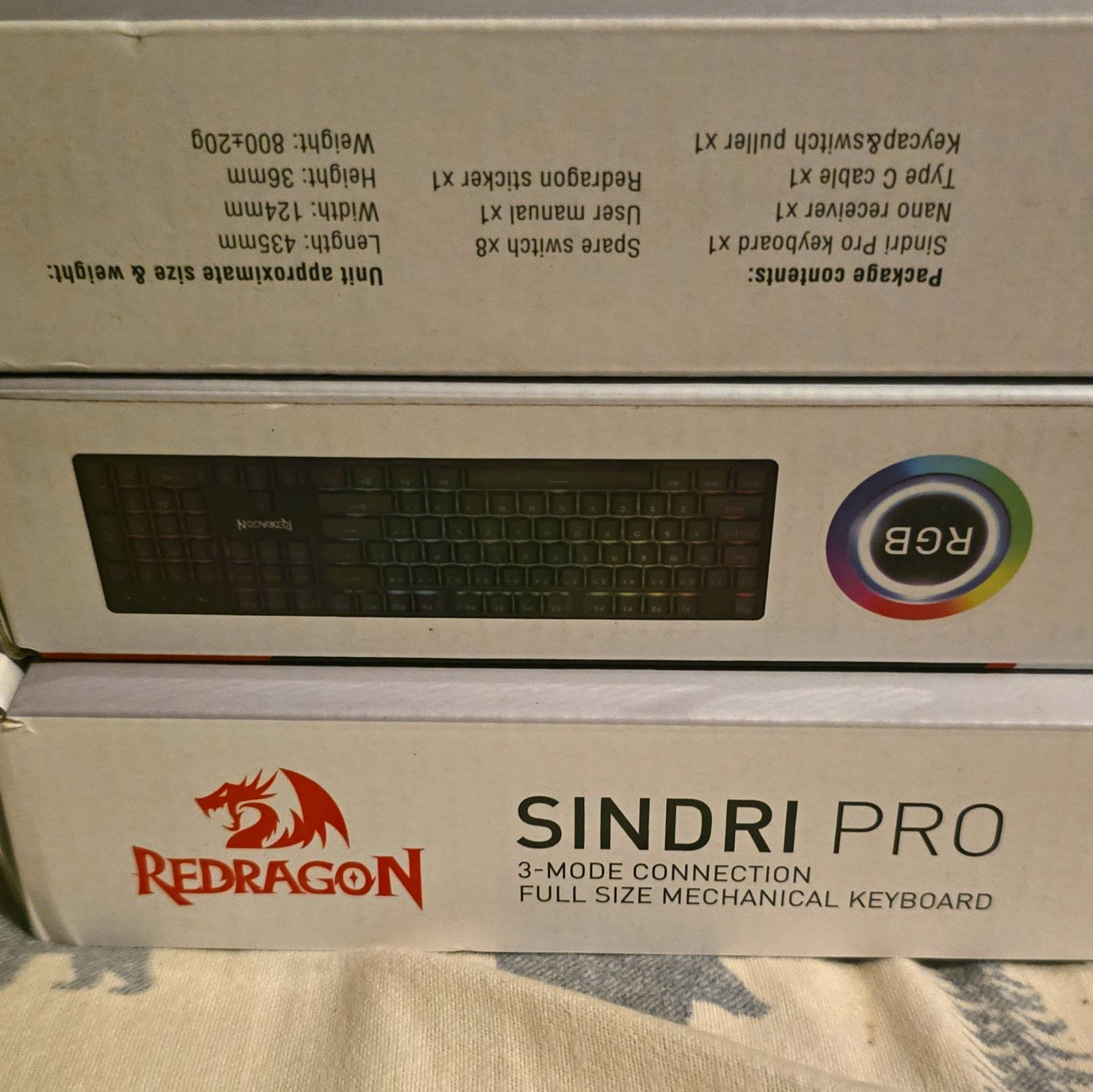 Redragon Sindri Pro K671-KS Mechanical Bluetooth RGB Keyboard Black QWERTY
