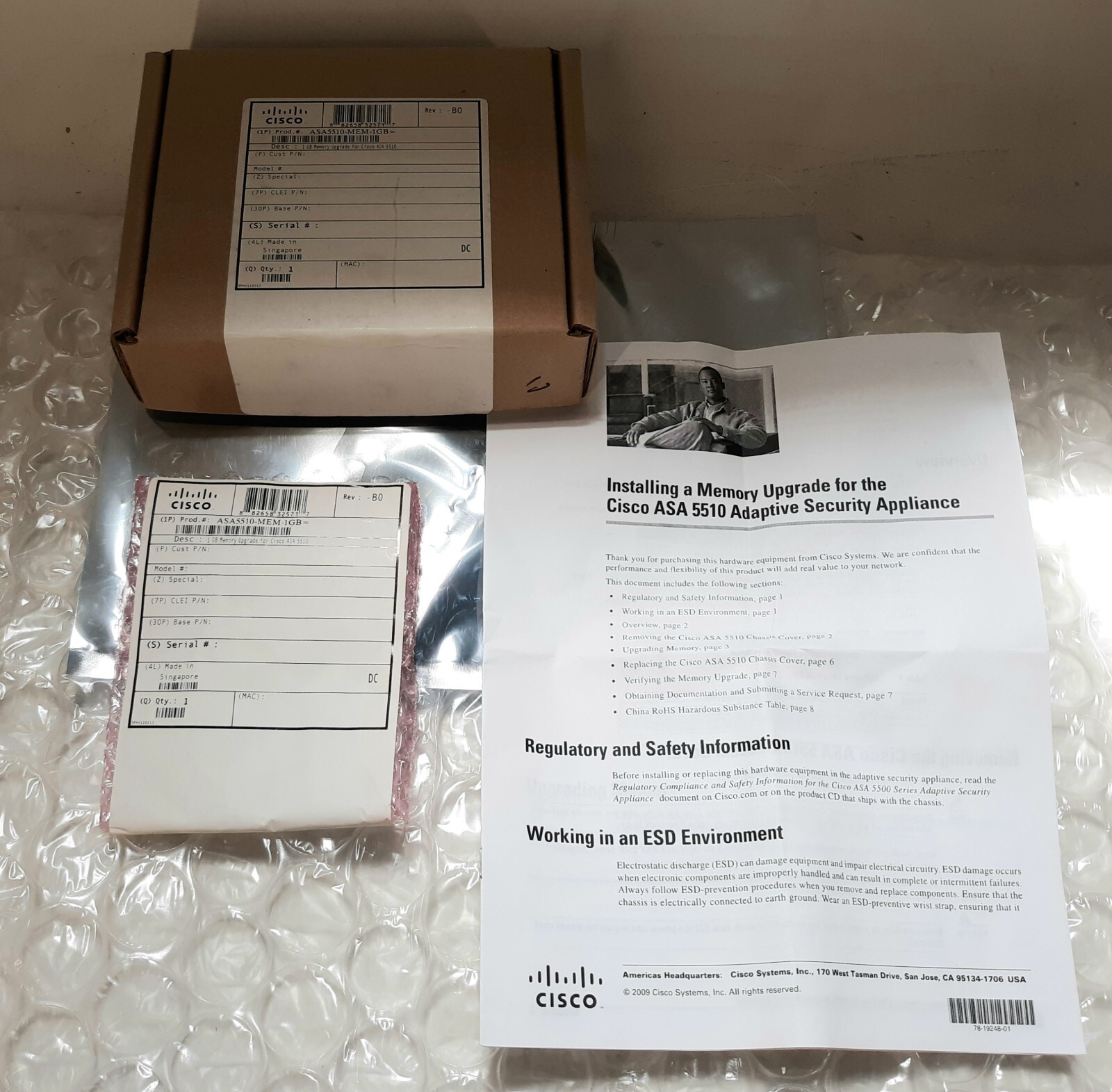 Genuine Cisco ASA5510-MEM-1GB Memory Upgrade for Cisco ASA 5510 *NEW*