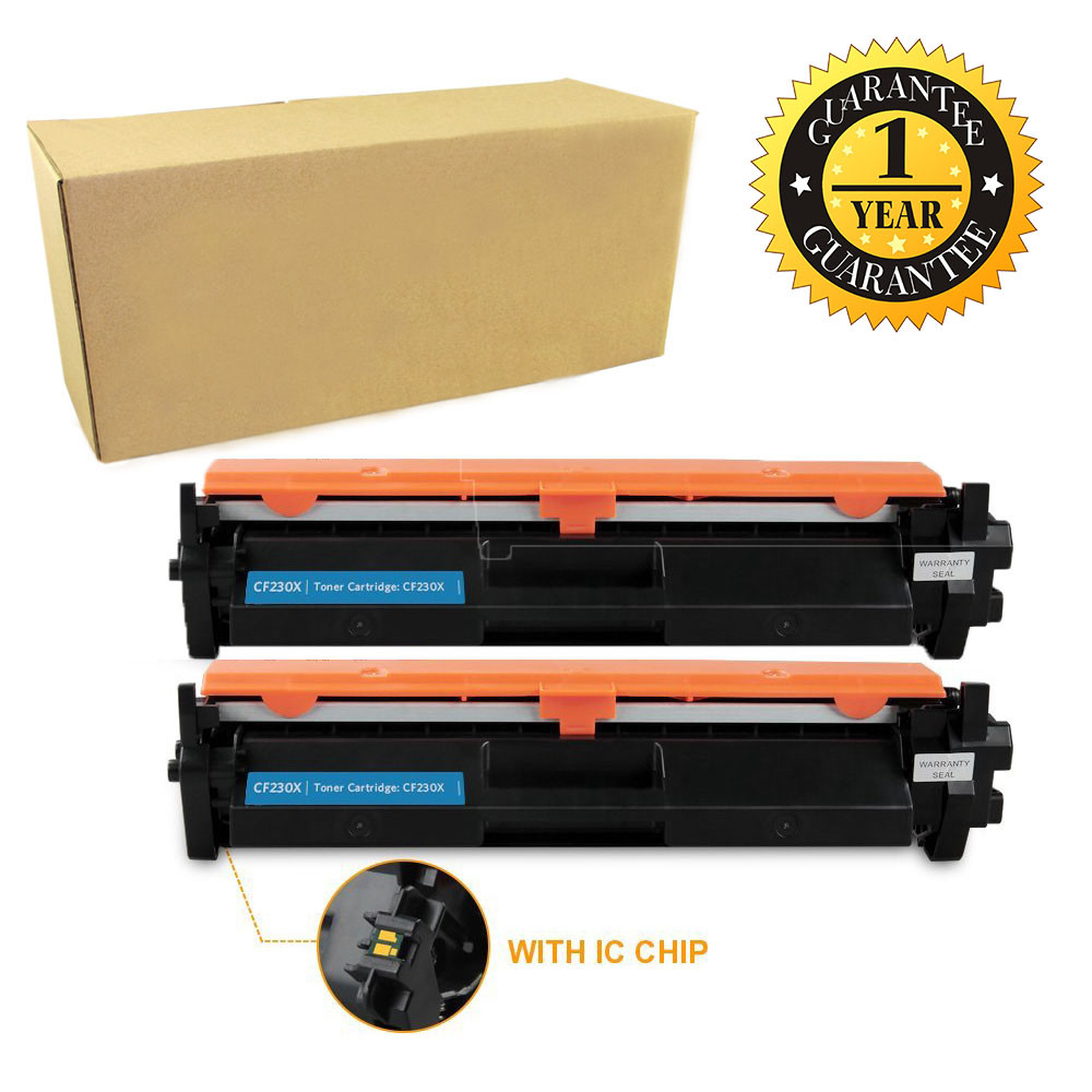 2x CF230X 30X Toner Cartridge with Chip for HP LaserJet Pro M203dn M227d M227fdw