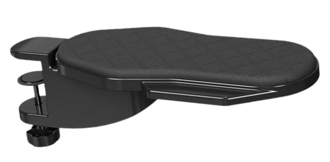 Clamp-On Computer Arm Rest for Desk -  Foldable Elbow Support for Office Desks