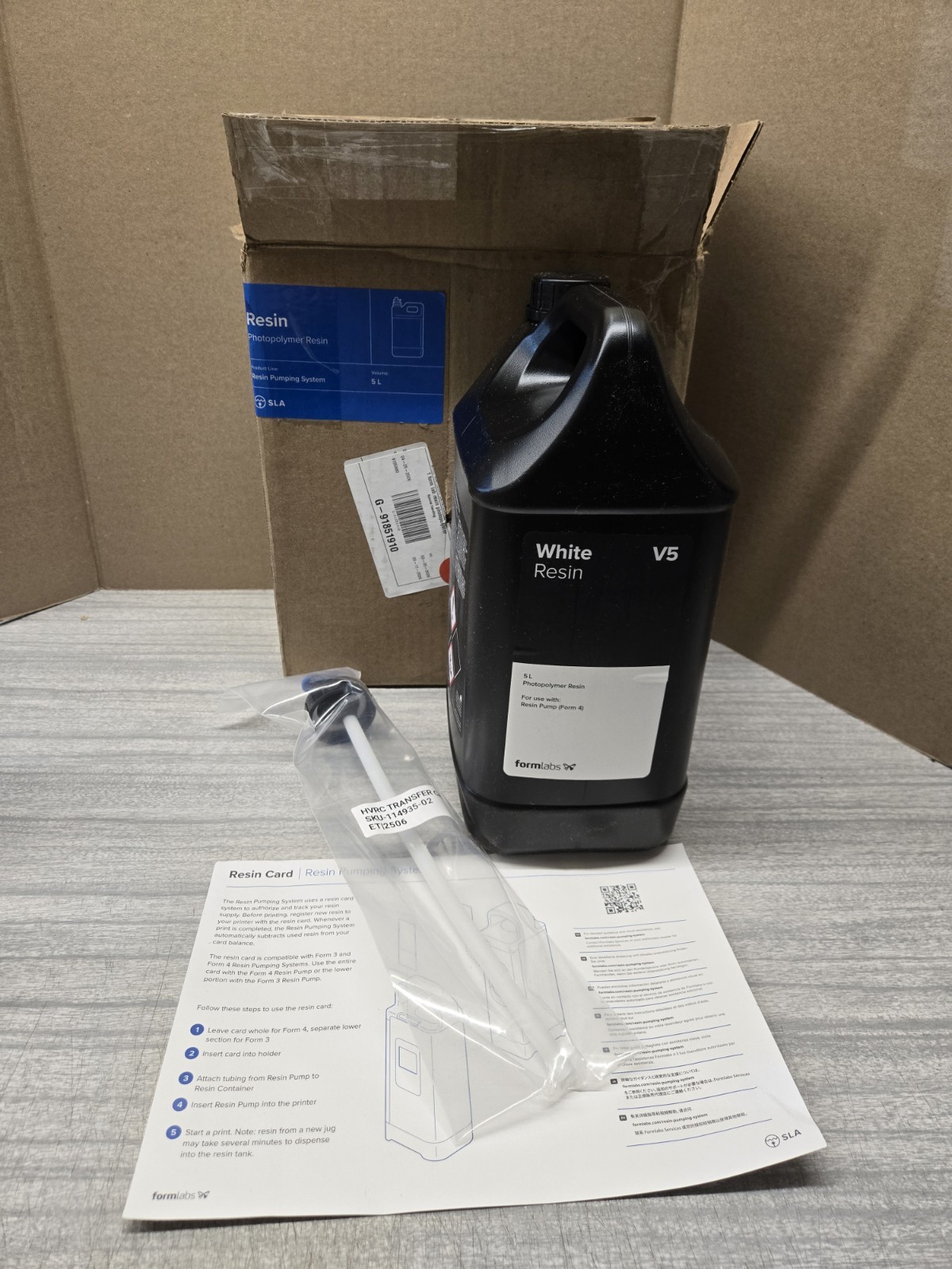 Formlabs V5 White Resin With Pump- 5L Jug