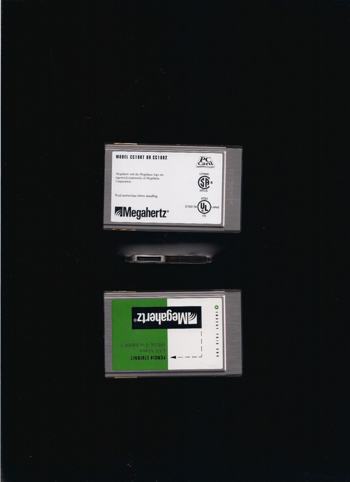 VINTAGE TESTED  MEGAHERTZ CC10BT, CC10B2 LAN ADAPTER PCMCIA CARD 