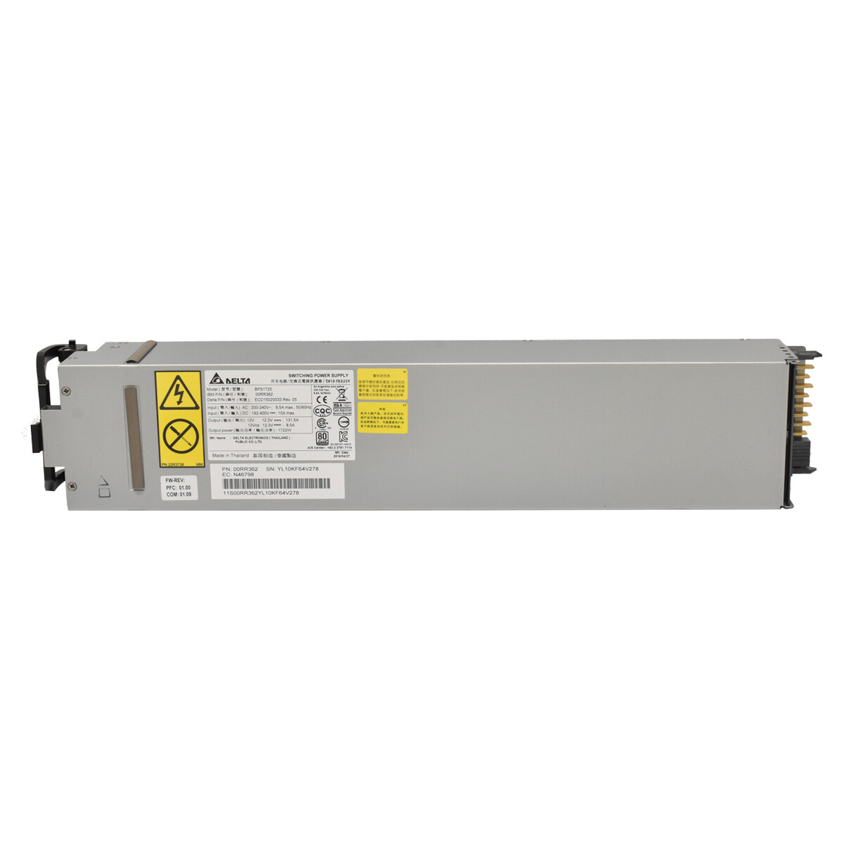 IBM Delta Power Supply 1722W for Power 8 Series E870/E880 00RR362
