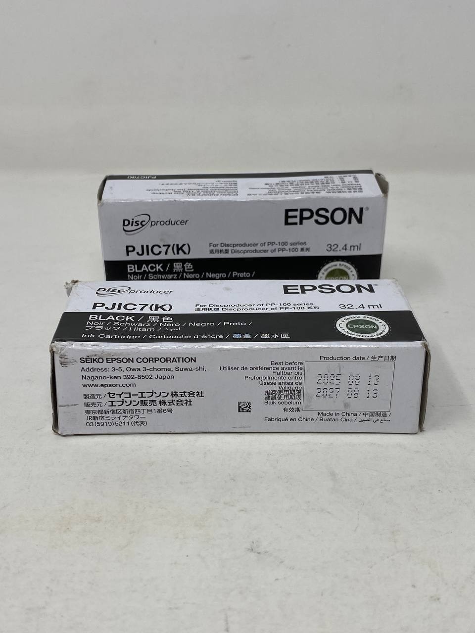 Epson PJIC7(K) Black Ink Cartridge Genuine New Sealed Exp 8 2027 Pack of 2