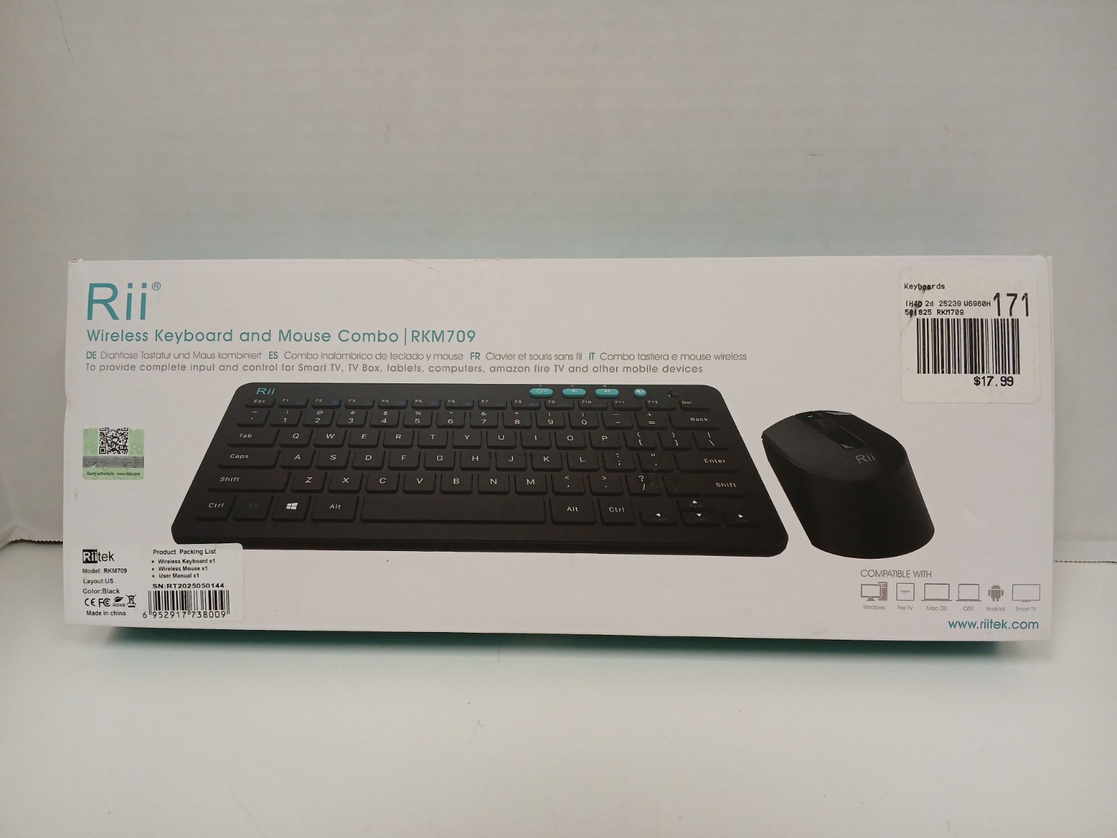 Rii Wireless Keyboard And Mouse Combo RKM709  *MOUSE DOESN'T WORK*