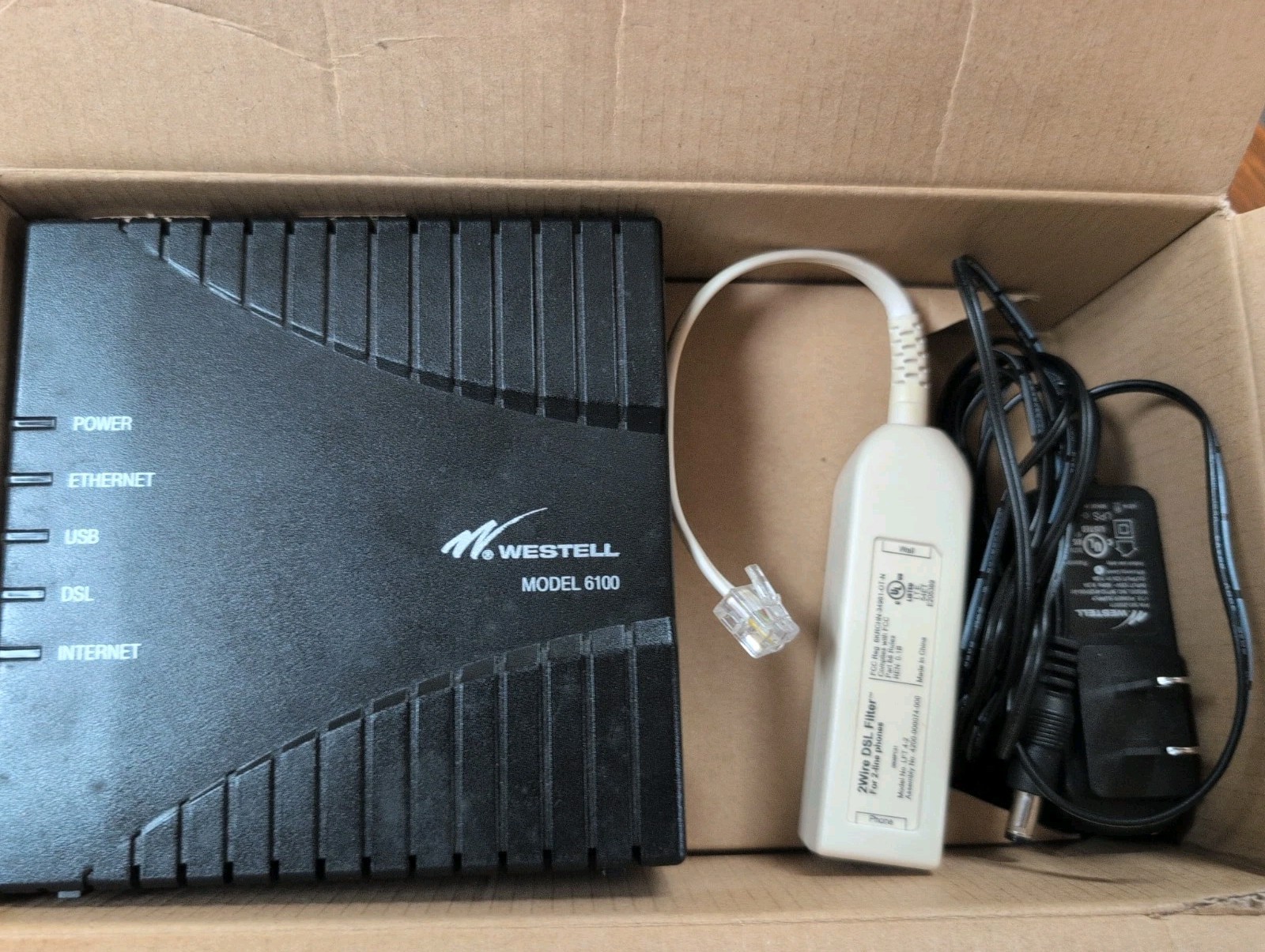 Westell DSL2 Modem and Router with Power and Phone Cords (Model E90-610015-06)