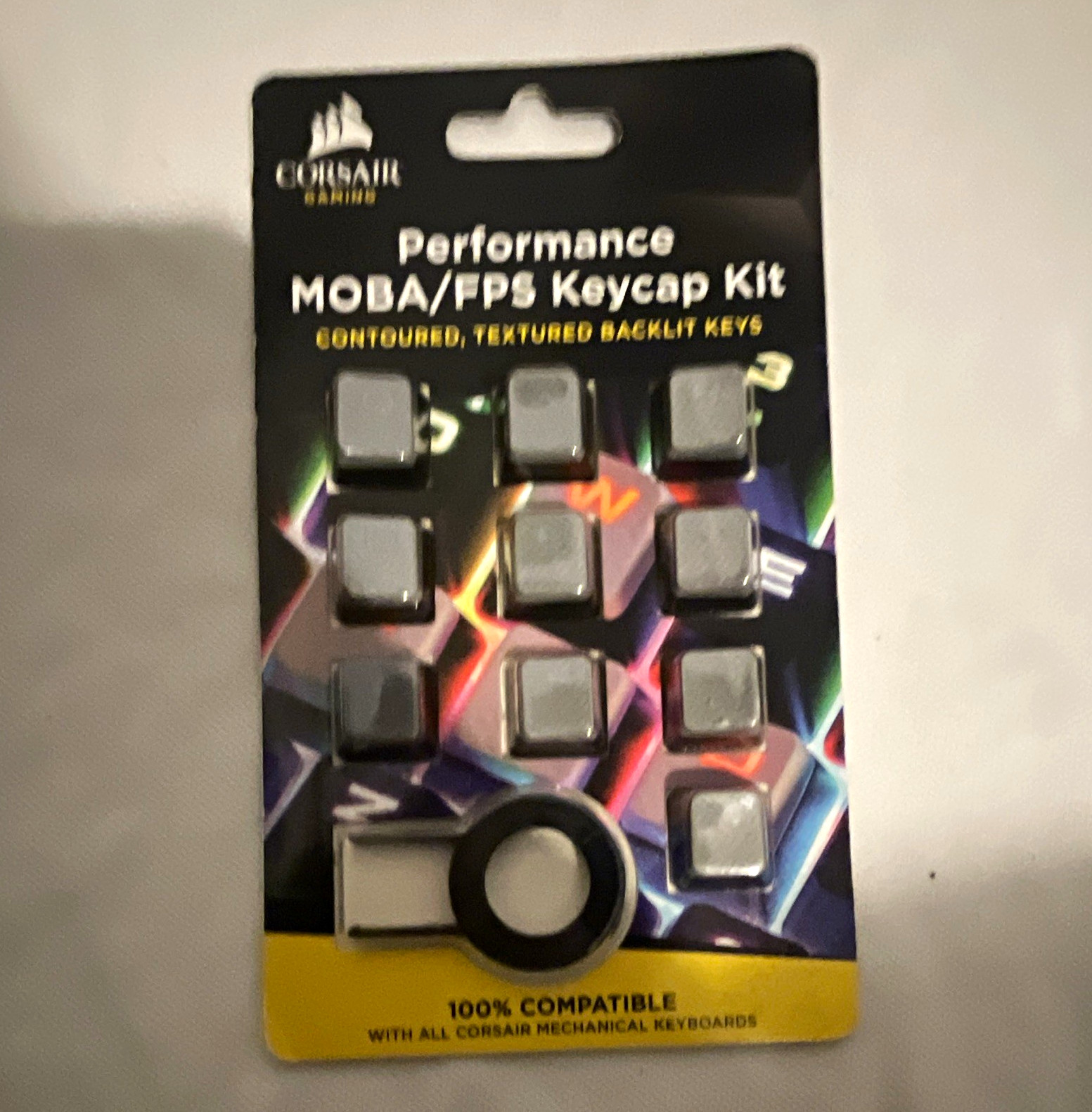Corsair Performance MOBA/FPS Keycap Kit Textured Backlit Gray QWERTY EN
