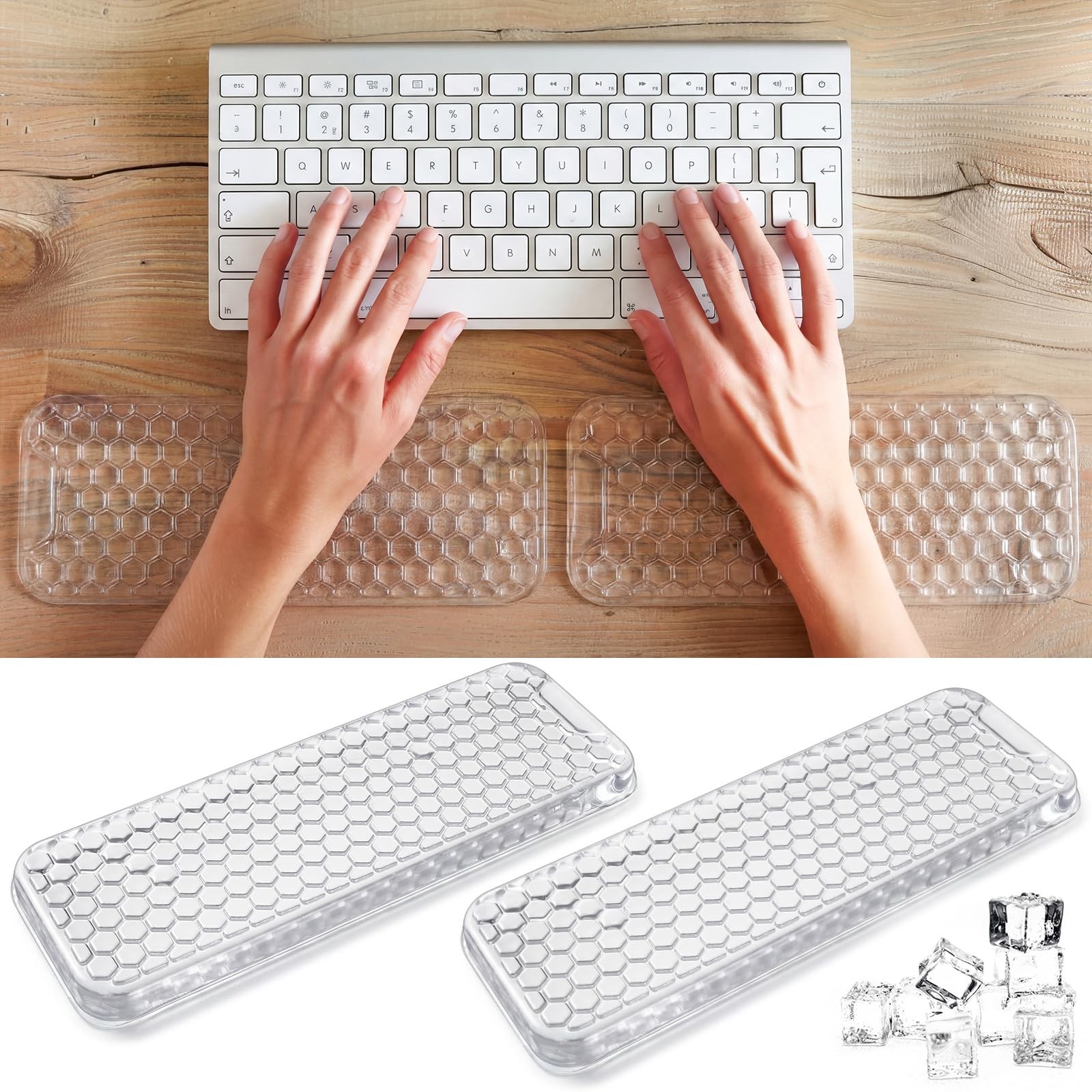 2 Pack Gel Elbow Pads for Desk, 12 x 4 x 0.8 Inch Ergonomic Arm Rest Cushion,...