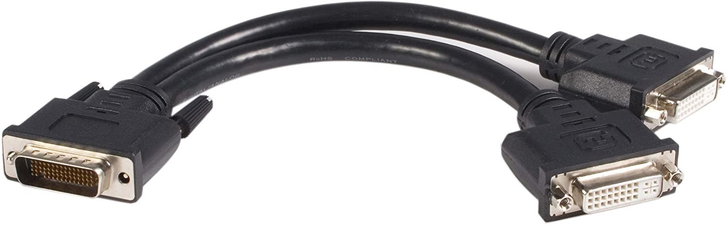 StarTech DMSDVIDVI1 8in LFH 59 Male to Dual Female DVI I DMS 59 Cable Female